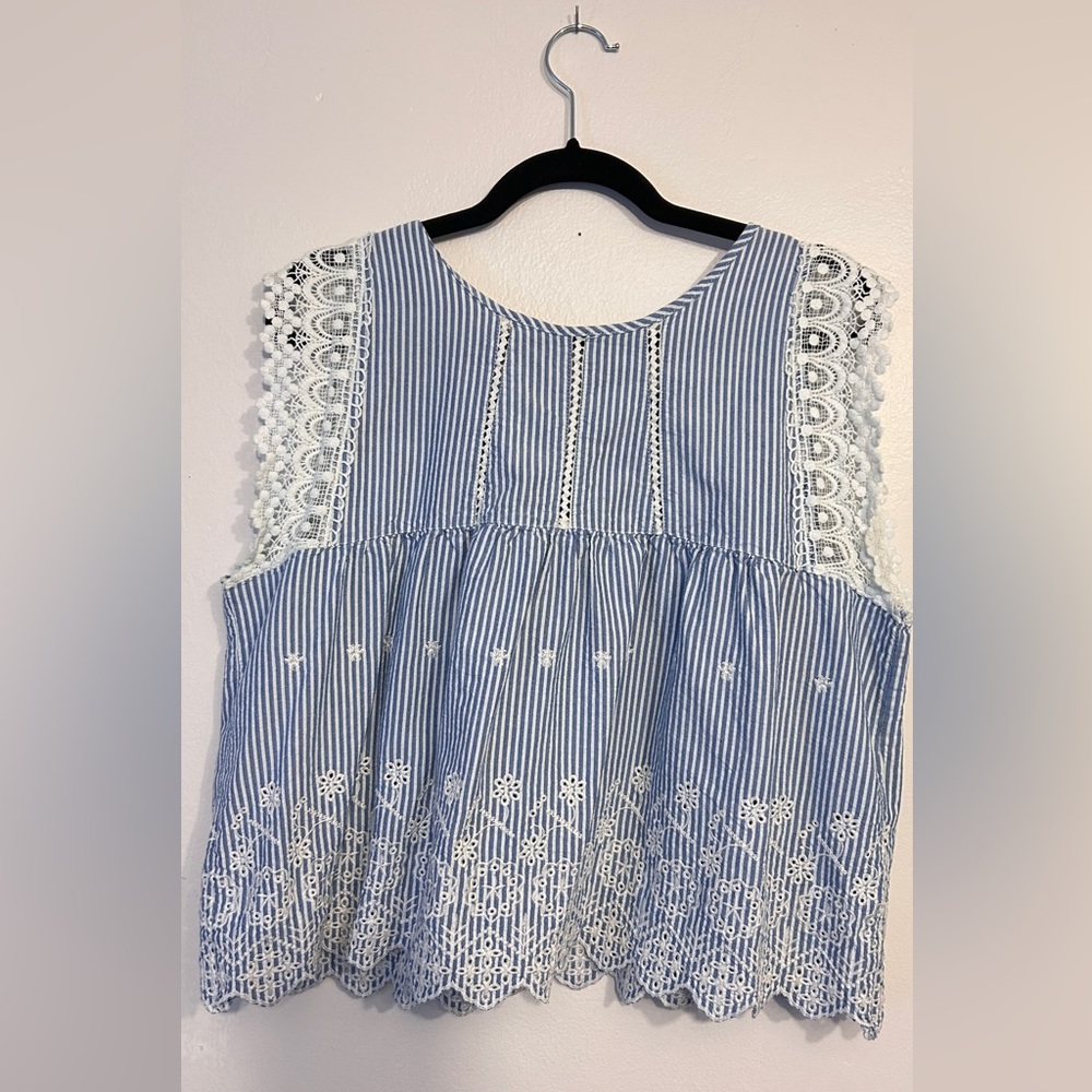 Altar’d State Stripe Flutter Sleeve Top